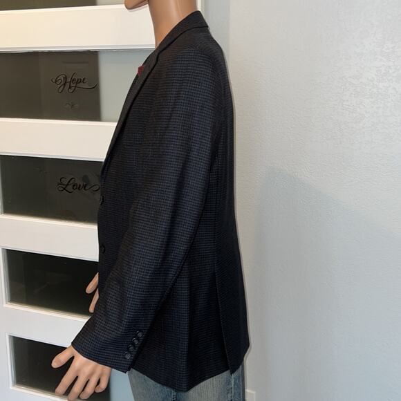 Pronto Uomo Platinum Mens Wool CLASSIC FIT CHECK TWO BUTTON WOOL SPORTCOAT- 44R - Picture 4 of 12